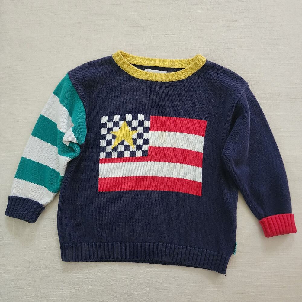 Vintage Gymboree Flag Knit Sweater 4t